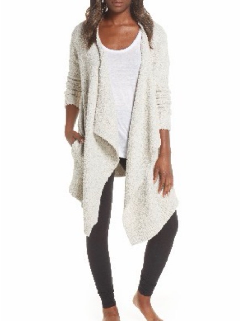 UGG Women's Open-Front Draped Cardigan - Light Grey